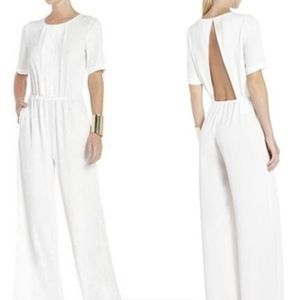 White Backless Pant Romper